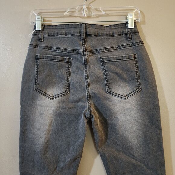 Shein Womens High Rise Skinny Crop Jeans Size 28 (6) Gray Stretch - Picture 8 of 9